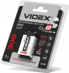 Акумулятор Videx 6HR61/6F22/крона 300mAh 1bl