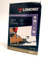 Фотопапір Lomond SemiGlossy Bright 21x29.7 (А4) 260 20л.